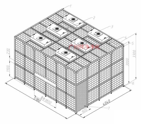 千級潔凈棚方案圖設(shè)計